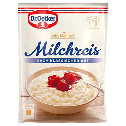 Dr. Oetker Süße Mahlzeit Milchreis nach klassischer Art 125 g Milchreis-Mischung für einen Klassik Milchreis. Eine einfache und schnelle Zwischenmahlzeit