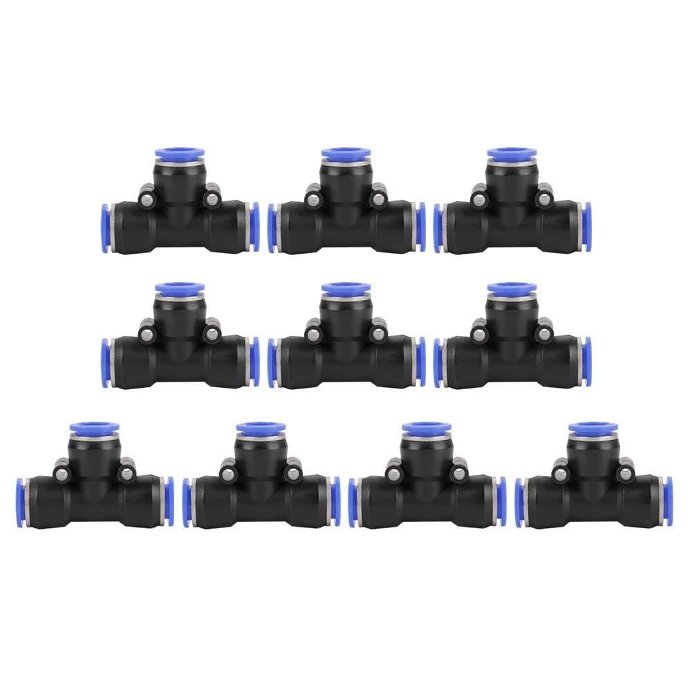 Jelquix Pneumatic Quick Fittings 10Pcs Durable Air Push Connectors for Air Piping 12mm Blue Plastic
