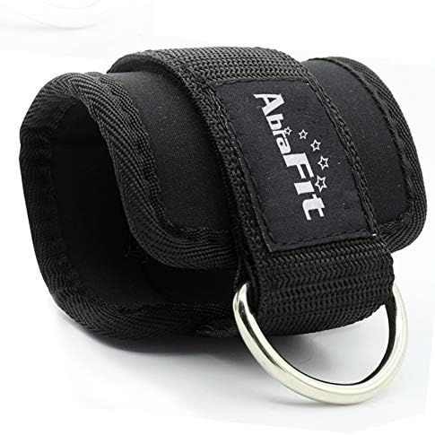 AbraFit Ankle Straps - for Cable Machines, Ab, Leg & Glute Exercises, Improved Wider and Longer, Durable &Lightweight, Free Carry Bag Included (Pair)