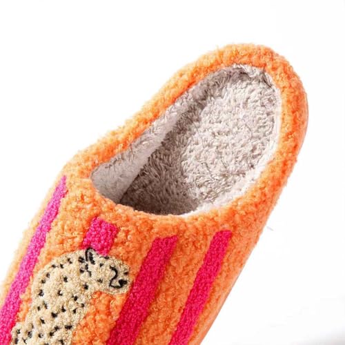 Image of Highland Cow Slippers for Women Plush Scottish Highland Cow Animal Slippers Warm Non Slip Home Indoor Slippers