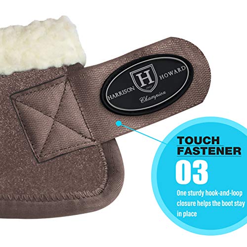 Image of Harrison Howard Essential Bell Boots Shock Absorption with Fleece Trim Non-Rotating Reinforcement