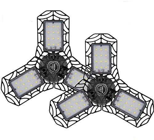 LED Garage Light 2 Pack 30W (Energy Saving) E26 Screw in 3000LM Deformable LED Garage Ceiling Lights 3000K Daylight White,LED Basement Lights for Garage Warehouse Workshop Shop (30W-2Pack)