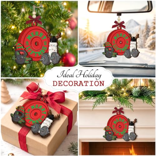 Weight Lifting Christmas Ornament 2026, Barbell and Dumbbell Gym Ornament - Image 5
