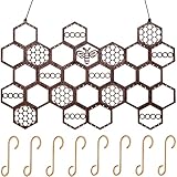 2 Pieces Earring Organizer Wall Mount Honeycomb Hanging Earring Organizer Beehive Earring Hanger...