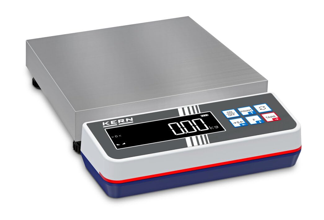 KERN FKS 15K-4 – waga stołowa ze stali nierdzewnej IP65 z diodami LED, czytelność [d]: 1 g, zakres ważenia [maks.): 15 kg, płyta ważąca: szer. x gł. 228 x 228 mm (stal nierdzewna)