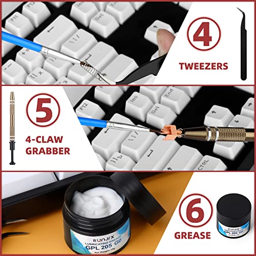 Image of RUNJRX Keyboard Lube Kit GPL 205G0 0.53oz /15g for Mechanical Keyboard Lube, Switch Opener for MX Kailh,Keyboard Tools with Keycap Puller