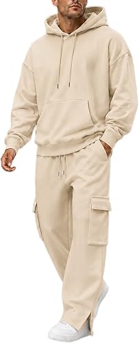 ASUIU Men's Tracksuits 2 Piece Hoodie and Sweatpants Set Car