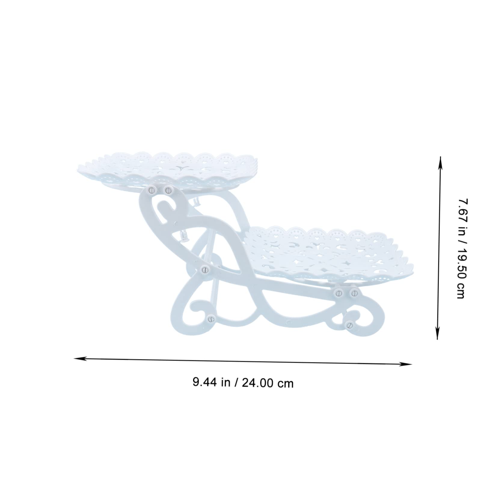 DECHOUS Stylish 2-Layer Dessert Tower Fruit Rack Cake Serving Stand Tiered Tray for Banquet European Saver
