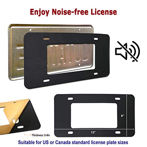 Youoy Carbon Fiber License Plate Frame- Black Aluminum Auto Car Tag Cover, 2 Pack Heavy Duty Holder For Us Front Rear Plate, With Mounting Hardware Kit- Screw Bolt Caps, Rattle Proof Pads #TOP7