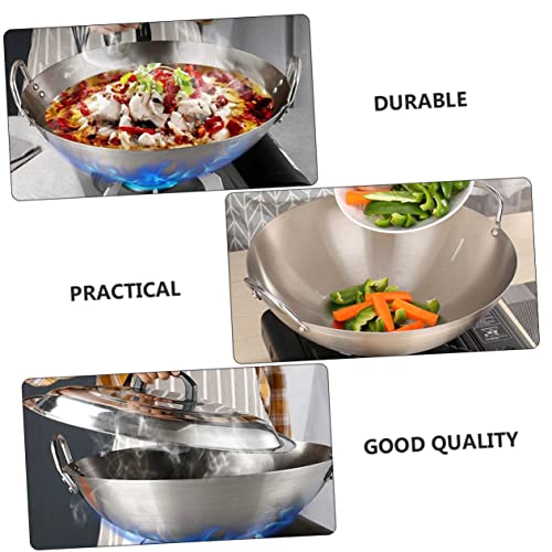 Wok redondo antiadherente 12 pulgadas acero inoxidable miniatura 6