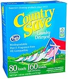 Country Save Laundry Detergent Powder Natural- 4 Packs of 100 oz, 160 HE Loads per Pack Powdered...