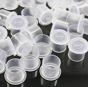 Tattoo Ink Caps,300pcs 14 x 12mm Plastic Microblading Pigment Ink Holder