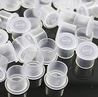 Tattoo Ink Caps, 300pcs Plastic Disposable Microblading Tattoo Pigment Self Standing Cups, Medium Size of 14x12mm