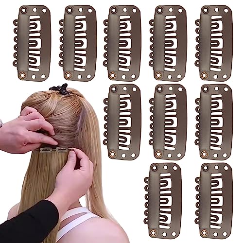 Lambo Chunni Clips con seguridad – Clip de extensión de pelo de acero inoxidable resistente con 6 dientes | Chunni Dupatta Clip con seguridad, Pinzas para peluca para asegurar la