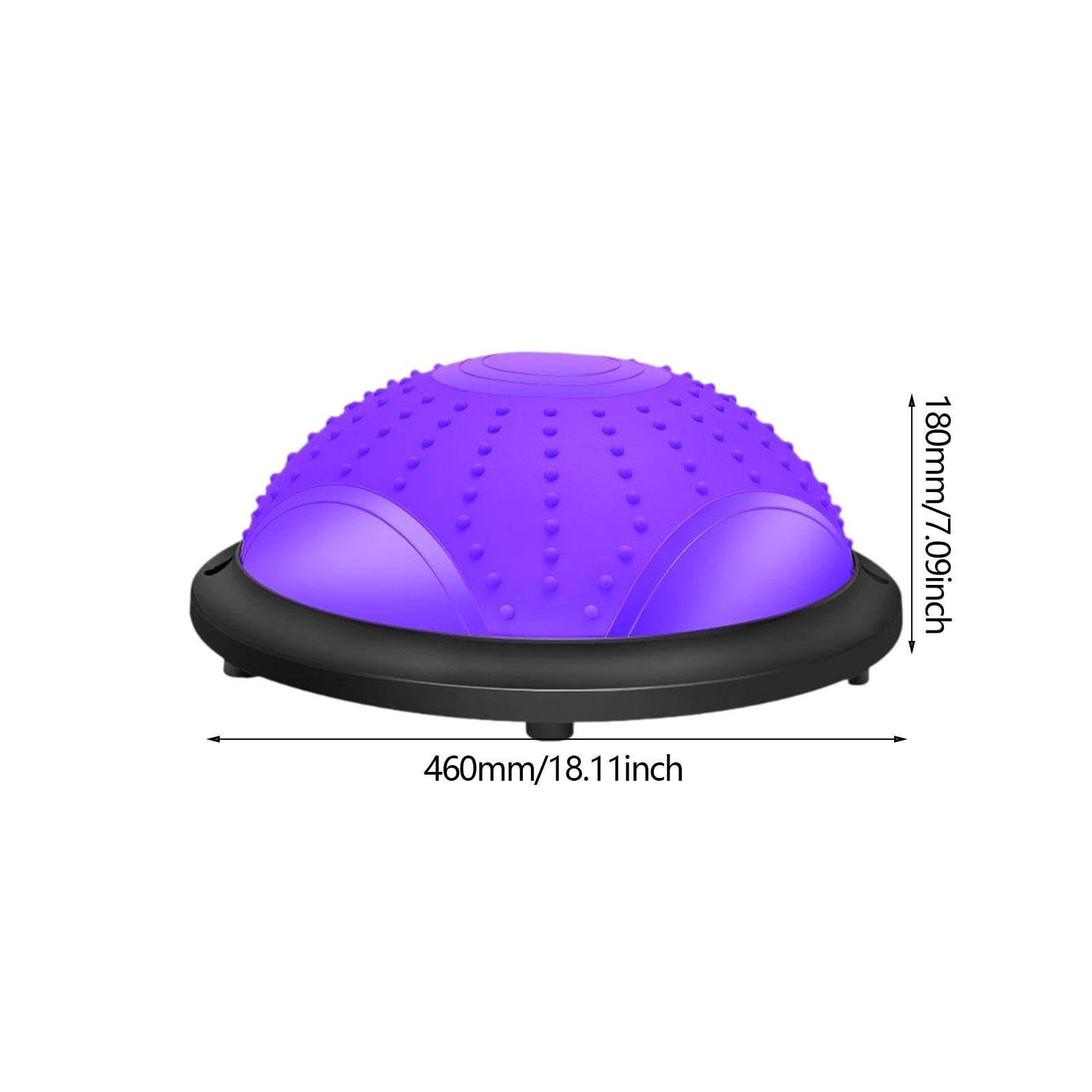 Balance Ball Semicerchio Pilates Fitness Ball Dispositivo di Allenamento con Materiale in PVC E PP Antiscivolo per Un Uso Versatile a Casa, Viola