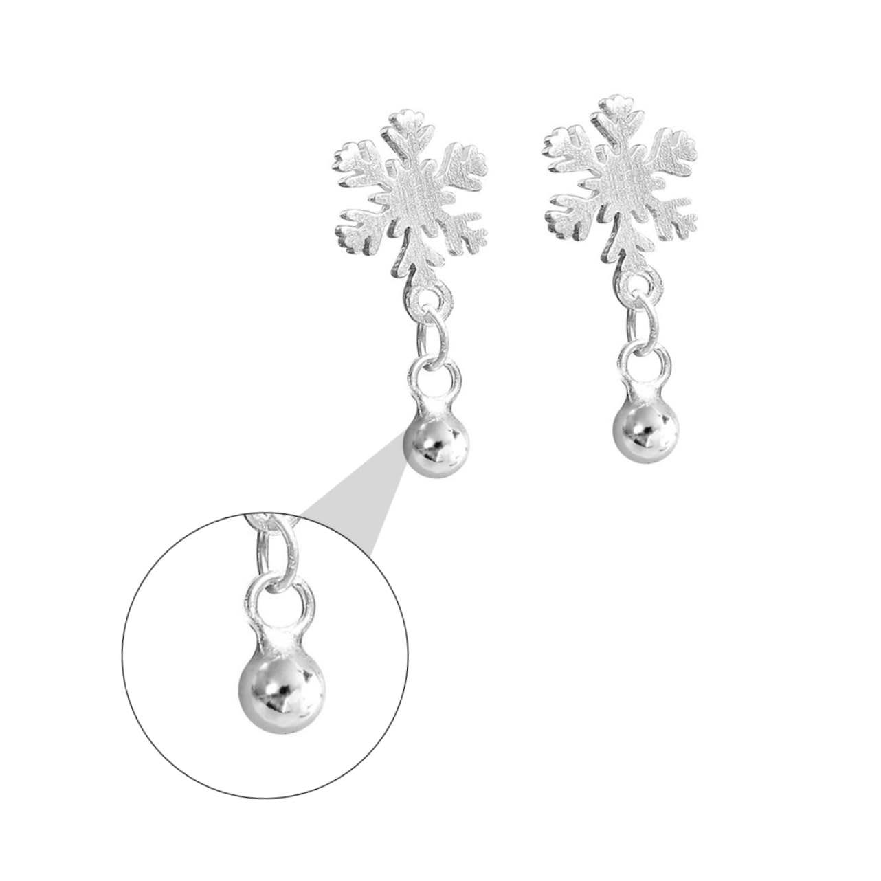 Boucles d'oreilles flocon de neige de Noël en lot de 2 paires pour femme