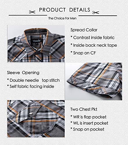 Men's Western Snap Casual Shirt Two Pocket Short Sleeve Shirt4