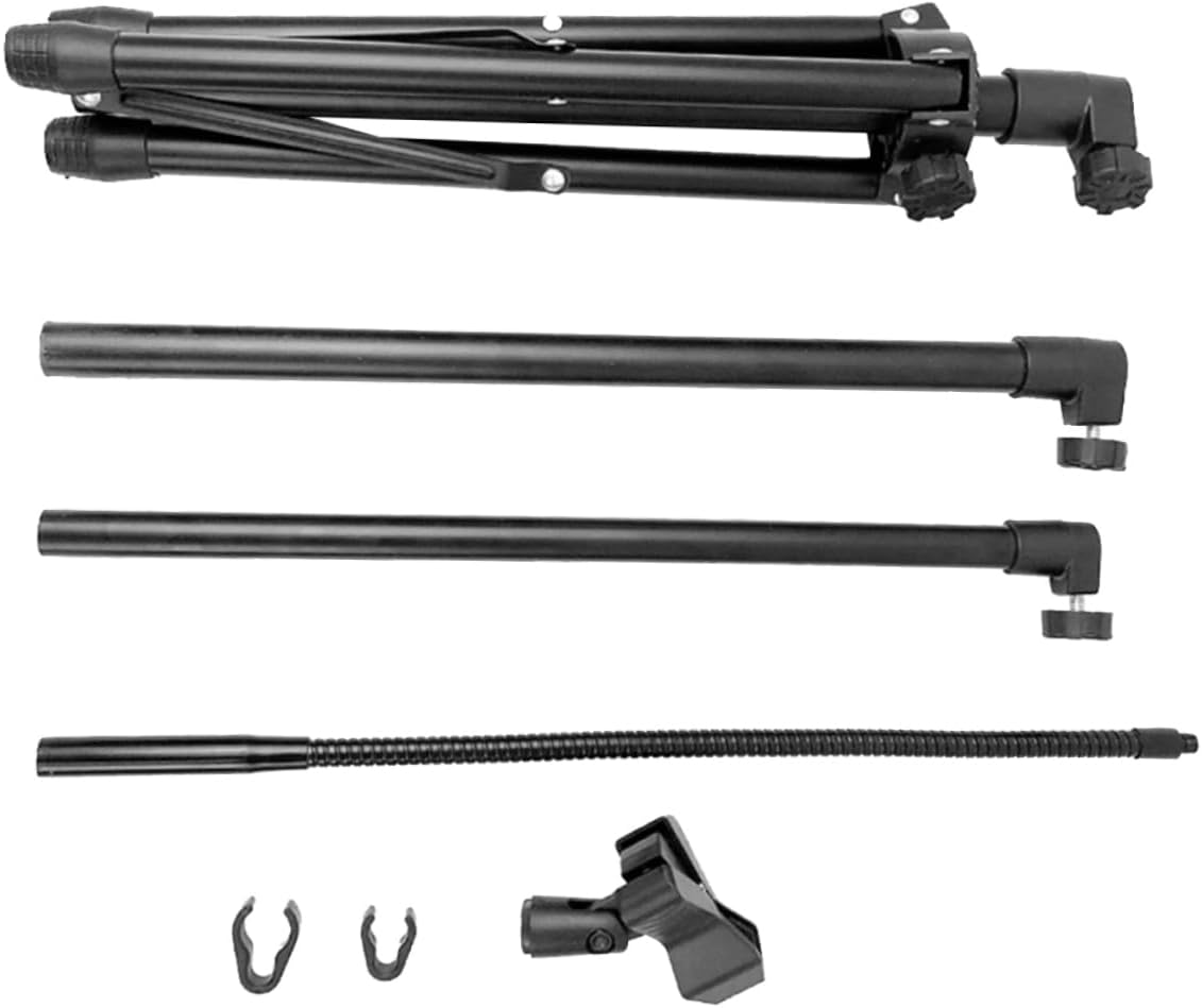 Kisangel Adjustable Microphone Stand Mic Mount Stable Tripod Base for Stage Performances Karaoke Conferences Live Broadcasts and Online Courses Construction
