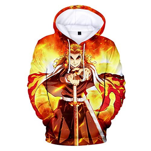 Moletom com capuz estampado em 3D Demon Slayer para homens e mulheres Kimetsu No Yaiba para homens e