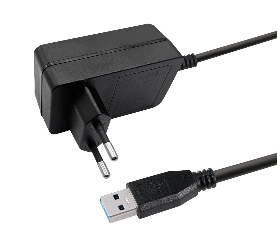 Transmedia USB HUB 3.0, 8 porte con interruttore e indicatore LED, incluso alimentatore 12 V/4 A, 7 x trasferimento dati e 1 x funzione di ricarica rapida, adatto per laptop e PC