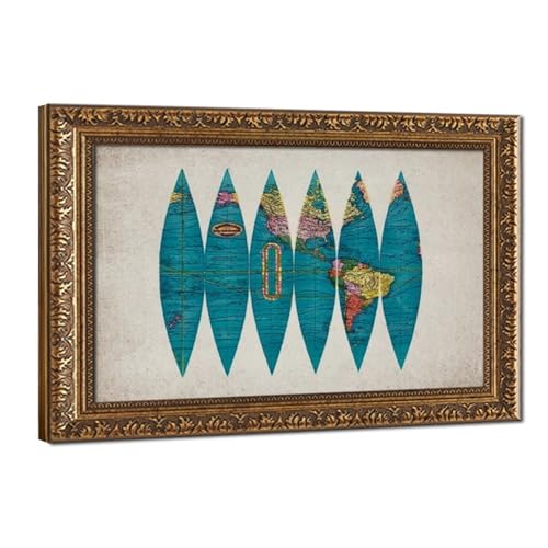 Toile carte d'Amérique du Sud de qualité supérieure - Tableau mural 40x61cm