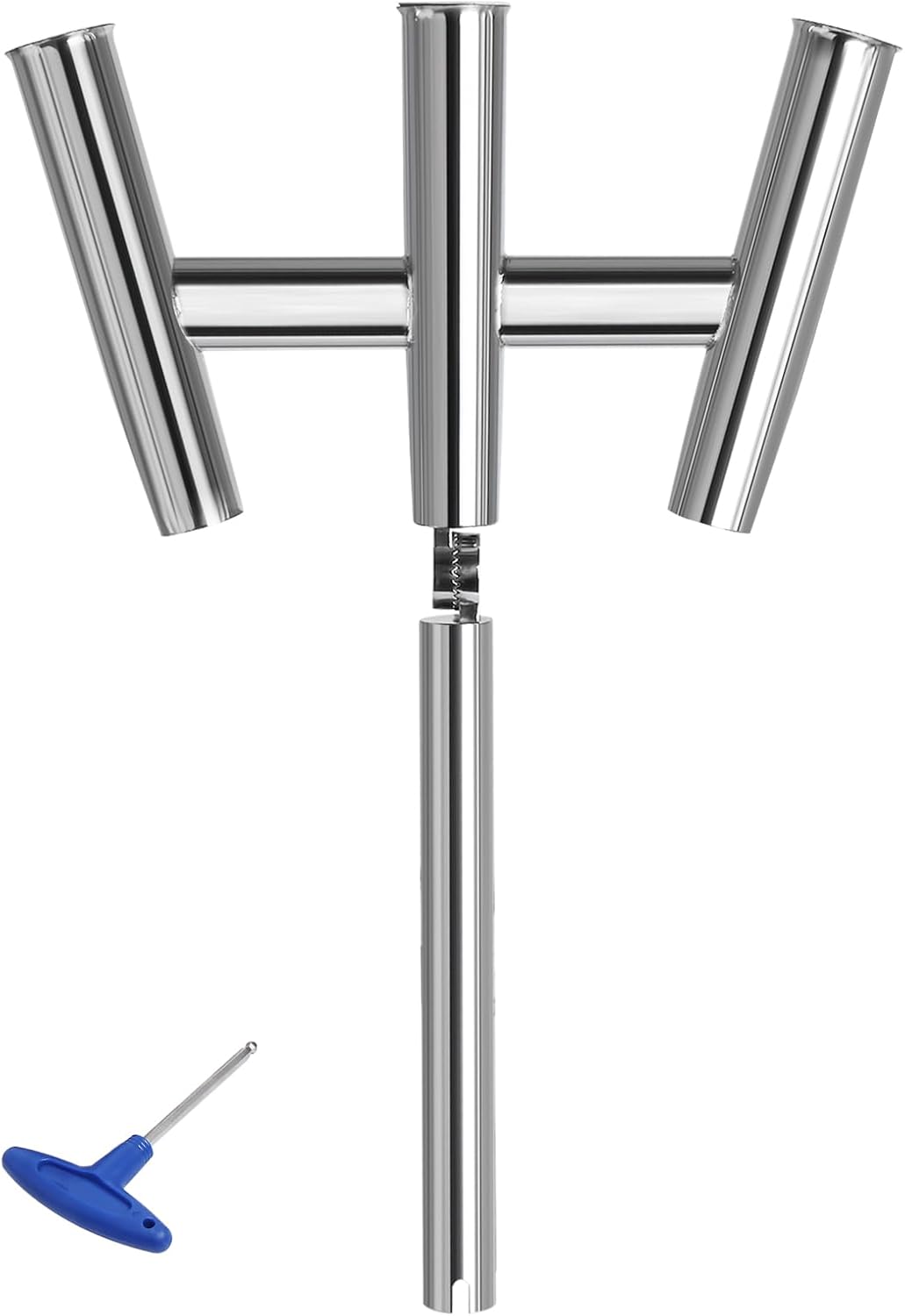 NovelBee 3 Tube Fishing Rod Holders,Polished Stainless