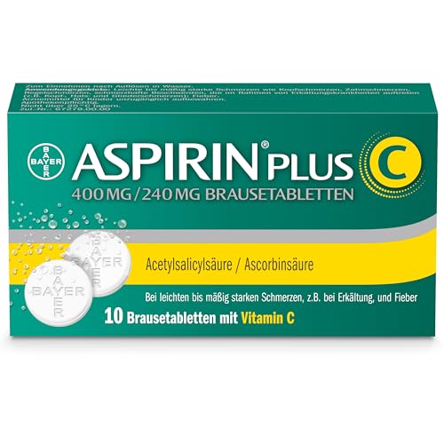 Aspirin Plus C | Erkältungsmittel mit Vitamin C | schnell gegen Kopf-, Hals- und Gliederschmerzen | Nr. 1 Erkältungsmarke | 1x 10 Brausetabletten