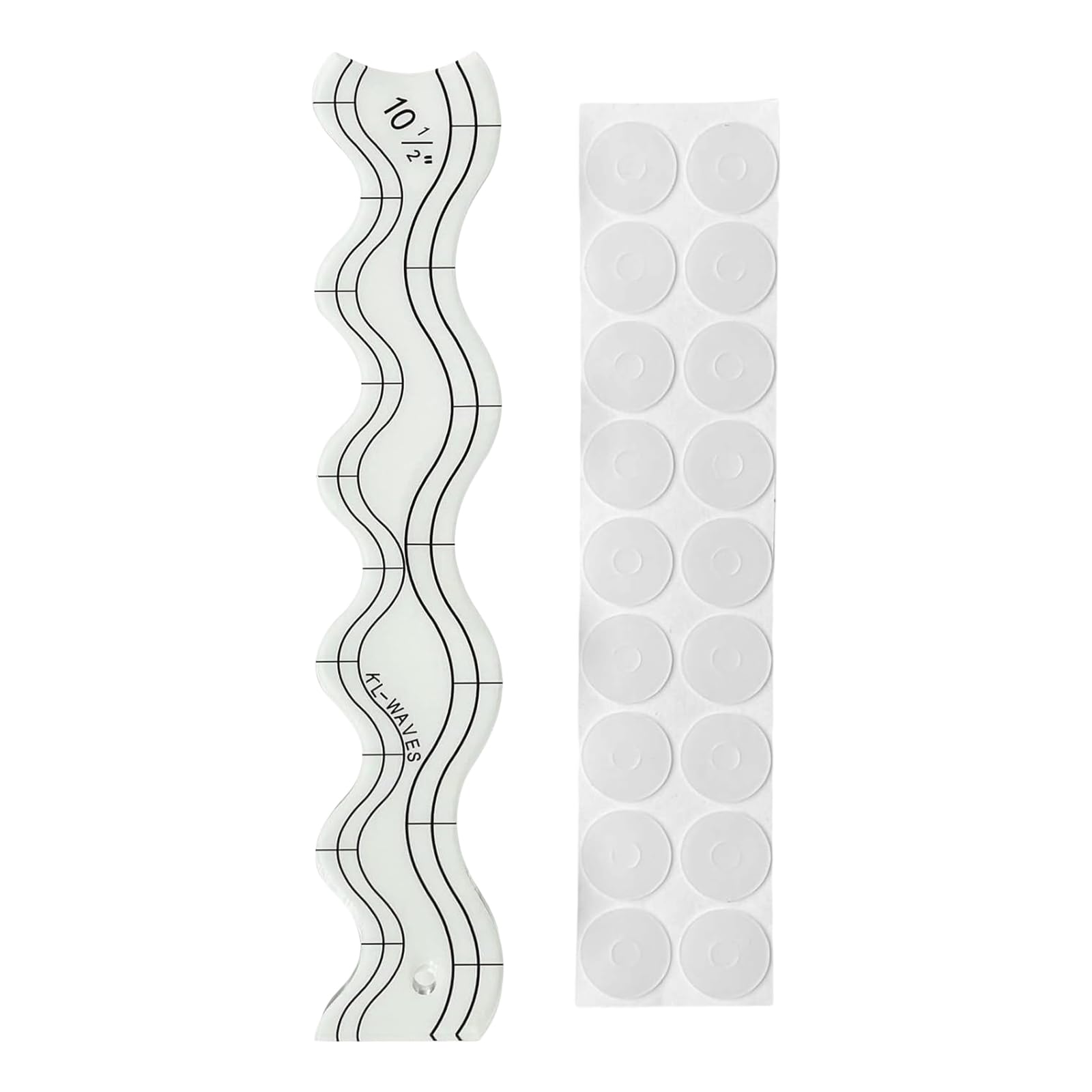 Minglea Transparent 1/4In Acrylic Quilting Rulers Quilting Templates Double Side Wavy Quilting Rulers Templates For Sewing Patchwork Project