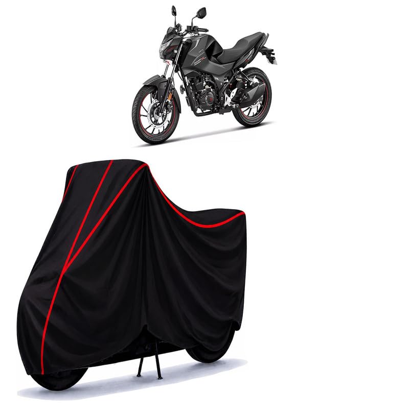 Image of HeroXtreme160RBS6 Water Resistant Bike Cover for All Motorcycles & Rain | Heavy Duty Taffeta Fabric | UV Protection, Dustproof, Scratchproof | All Weather Two Wheeler Body Cover with Elastic Bottom