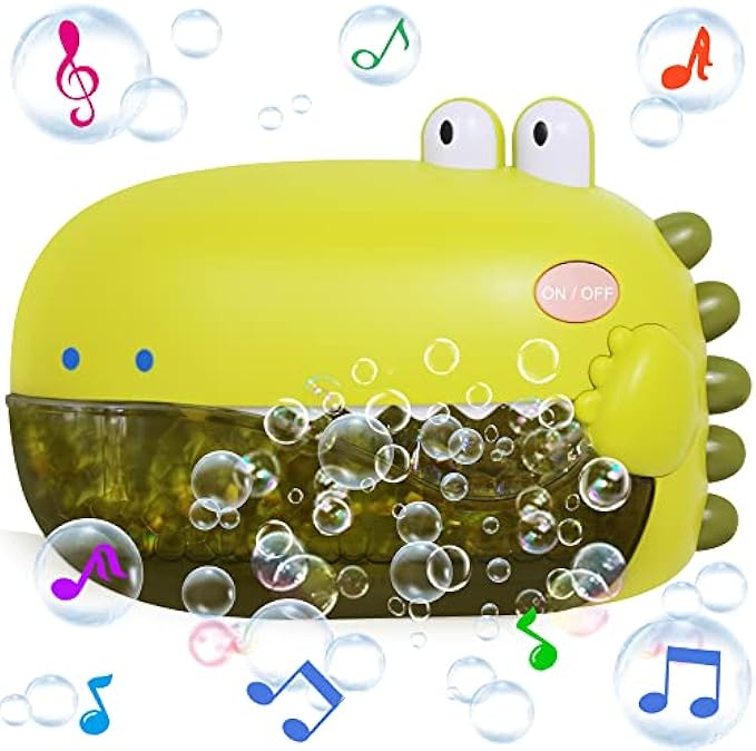 Grechi Dinosaur Bath Toys,Baby Bath Toys for The Baby Bathtub,Toddler Bath Toys Automatic Bubble Machine,Plays 12 Children’s Songs,Bath Toy Makes Great Gifts for Toddlers Age 2 3 Year Old Girl Boy