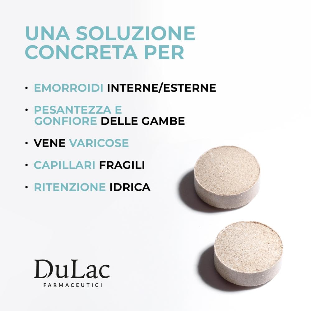 Dulac - Omniven 500, Integratore Alimentare per il Microcircolo e la Circolazione delle Gambe, 120 compresse 40x3, ideale per Gambe Pesanti e Stanche, con Diosmina ed Esperidina, Made in Italy