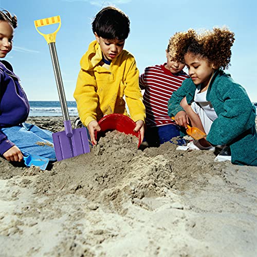 Dsmile 2 Pack Beach Shovels for Kids, 24.4 Inch Long Sand Shovels Gardening Tools Snow Shovel Sturdy Stainless Steel Handle ABS Plastic Spade for Digging Sand Shoveling Snow Fun Gift Set - Thumbnail 3