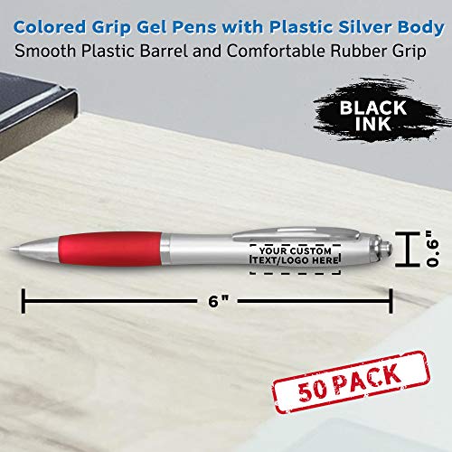 Bolígrafos Gel con Grip Personalizados Pack de 50 Rojo miniatura 5