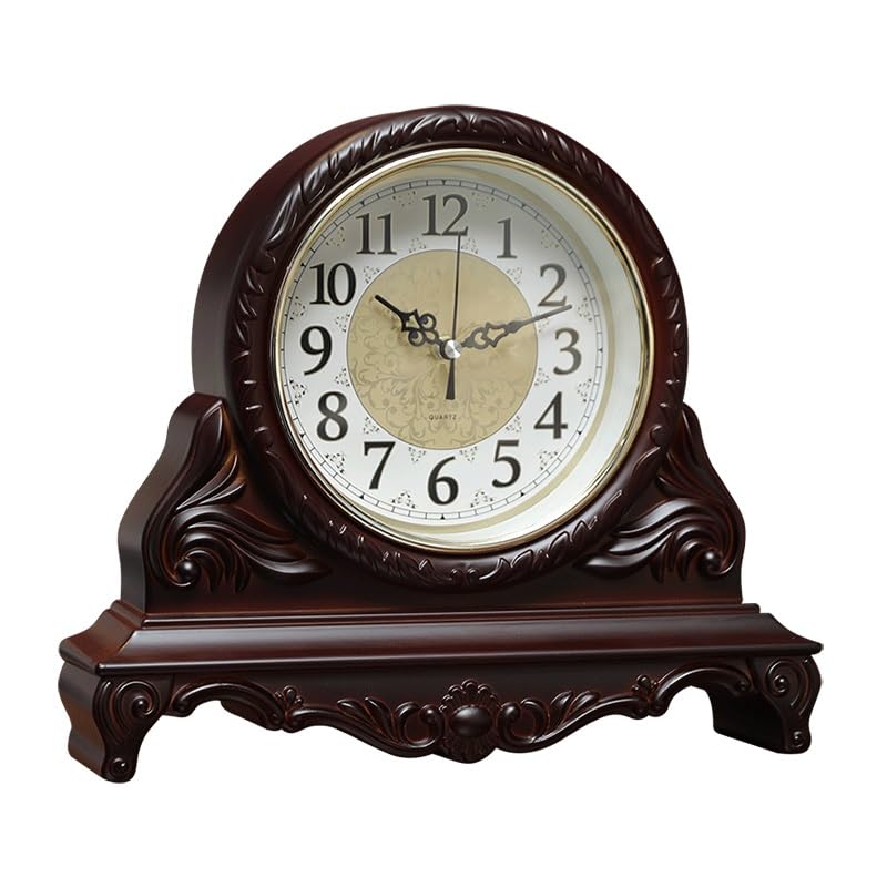 Orologio da camino alimentato a batteria, pannello in vetro ad alta definizione con quadrante facile da leggere per decorazione mensola soggiorno