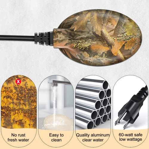 Bird Bath Heater For Outdoors In Winter, 2022 Upgrade Pond De-Icer 60 Watts Birdbath Deicer With Thermostatically Controlled & Auto Shut Off Function For Garden Yard Lawn,No Water Scale Formation #TOP5