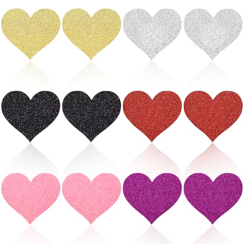 Sibba 12 Stück Nippelabdeckung Damen Nipple Cover Dünne Selbstklebende Brustwarzenabdeckungen Nippel Cover Aufkleber Nippelpads Nippelaufkleber...