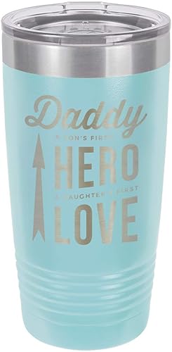 Miniatura 8 de DADDY SONS FIRST HERO DAUGHTERS FIRST LOVE GREEN Vaso de bebida de 20 oz con pajita  Taza de viaje grabada con láser  Comparar con Yeti Rambler