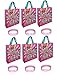 L.O.L. SURPRISE! Set of 6 Reusable 12 Inch Tote Bags Party Favor Goodie Treat Bags 6 Pink Bracelets