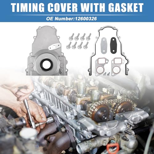 Image of X AUTOHAUX 1 Set LS Front Timing Cover with Gasket for LS2 LS3 Gen 4 LSx 4.8L 5.3L 6.0L 6.2L Engines No.12600326