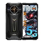 DOOGEE S200 Plus 5G AI Rugged Smartphone with 1.32"AMOLED Rear Display,11000mAh(66W) 36GB+512GB/2TB Android 15 Rugged Phone,100MP+20MP Night Vision,6.72"FHD+120Hz SIM-Free Unlocked Mobile Phone/Black