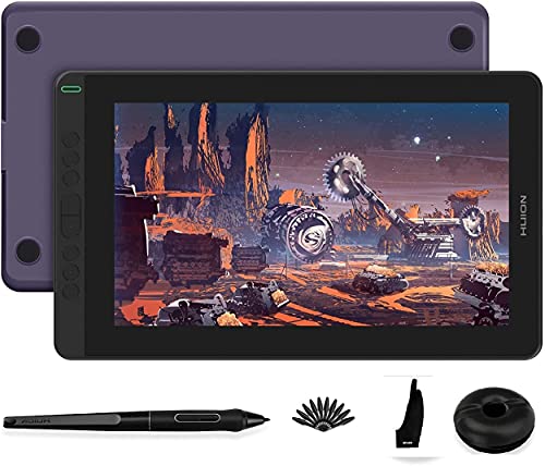HUION 2020 Kamvas 13 Graphic Drawing Monitor 2-in-1 Pen Display & Drawing Tablet Screen Full-Laminated Tilt Function Battery-Free Stylus, 8192 Pen Pressure and 8 Shortcut Keys, Purple