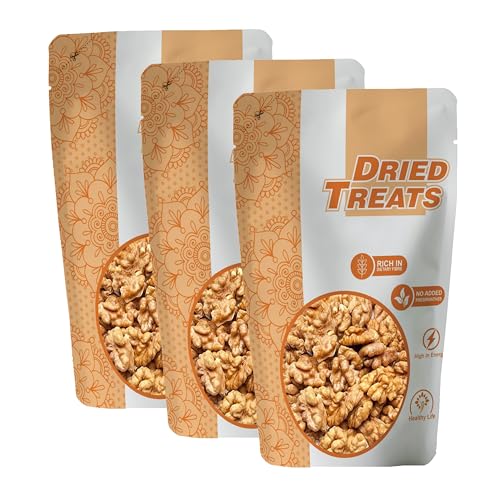 Image of Dried Treats Dried Fruits Nuts And Seeds (Kashmiri Walnuts Kernels /Akhrot Giri, 750g (3x250g))