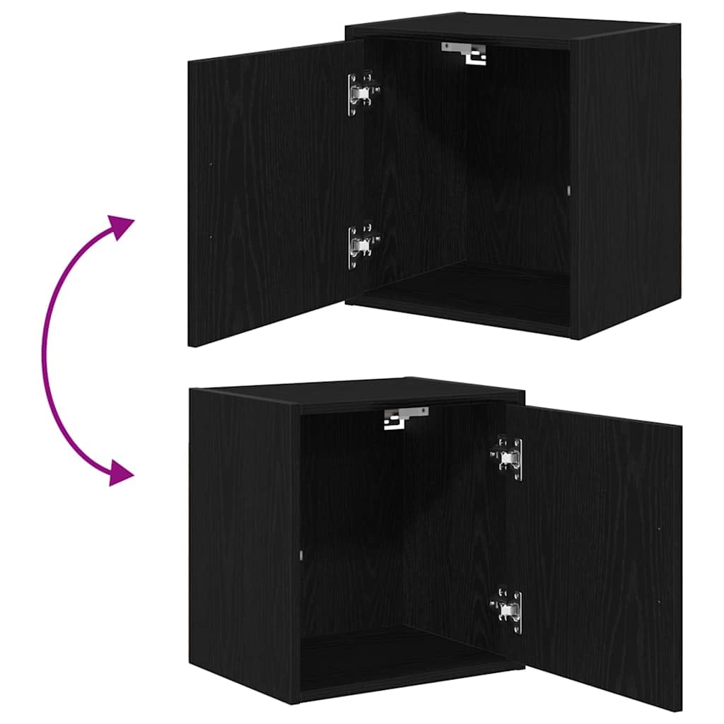 Générique Armoires murales de Garage 2 pcs Noir Bois d'ingénierie,Entreprise & Industrie,Stockage Industriel,Armoires industrielles,Noir,15.55 KG,860628