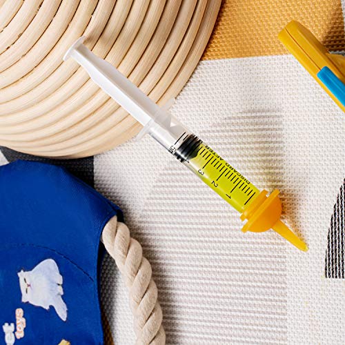 betevie Mini-Nippel mit Spritzen für Welpen, Kätzchen, Eichhörnchen und andere neugeborene Haustiere, 6 Stück