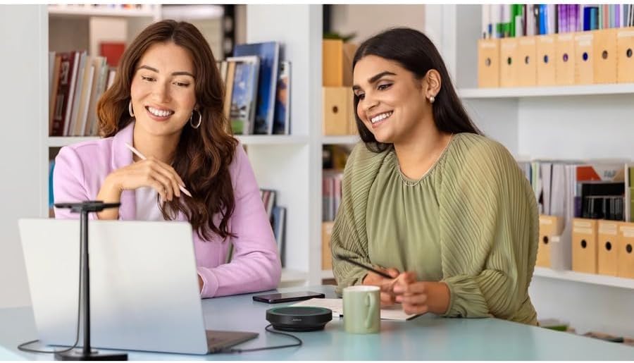 Jabra Speak2 40 Portable Speakerphone - 4 Noise-Cancelling Mics, 50mm Full Range Speakers with Wideband Audio for Clear Sound, USB-A/USB-C Connections - Certified Microsoft Teams Speaker - Dark Grey - Image 2