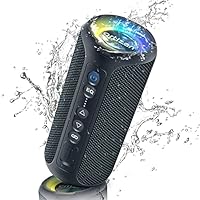 Ortizan 40W Portable Bluetooth Speaker (2nd Gen), Powerful Sound and Deep Bass, 6600mah 30h Battery, 3 EQ Modes, 7 RGB Lights, IPX7 Waterproof and Dustproof TWS Pairing for Shower, Party, Beach, Camp