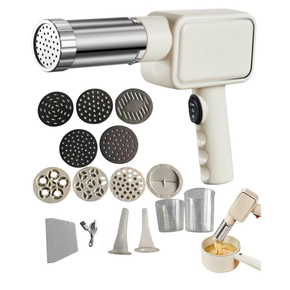 CTRLZS Wireless Noodle Machine Electric Pasta Machine,Household Handheld Homemade Noodle Machine with Nozzles