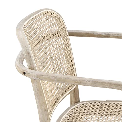 Modway Winona Elm Wood Dining Chair With Cane Rattan Seat In Gray #TOP7