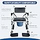 Eosprim Toilettenrollstuhl Höhenverstellbar, Toilettenstuhl für Senioren mit Rollen, Nachtstuhl für Senioren, Duschstuhl mit Rollen für Behinderte, toilettenstuhl fahrbar with Arms