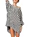 Chalier Womens Striped Chiffon Swimwear Bikini Swim Beachwear Swimsuit Cover up